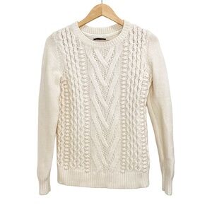 NEW Tommy Hilfiger Cable Knit Sweater Ivory Off White
